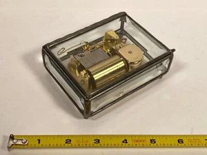 VTG Leaded Glass Music Box Sankyo Orpheus Sur Un Theme Paganini -- WORKS GREAT! - Picture 1 of 3