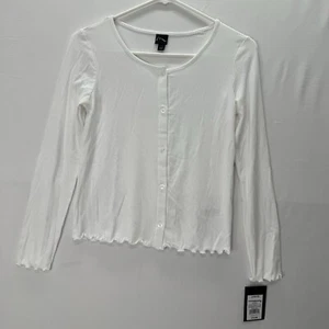 Art Class Top L 10/12 Mädchen weiß Rippstrick Knopfleiste Salatsaum neu - Bild 1 von 10