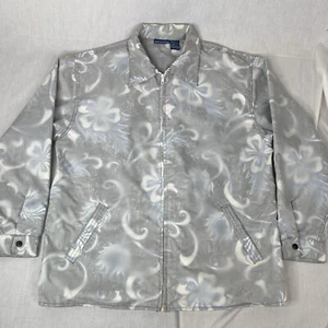 QUIKSILVER Jacket Mens Large Full Zip Hoodie Skater Surf Floral Hawaiian Y2K - Picture 1 of 12