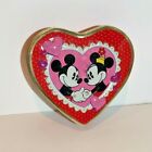 Disney Mickey & Minnie Mouse Be Mine! Valentine Heart Shaped Tin Red & Pink