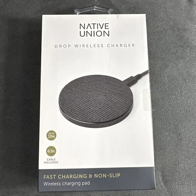 Native Union Drop - Wireless Charger [Qi Certified] 10W Gray with USB-C Cable - Image 1 of 3