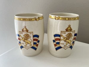 Spode | Set Of 2 | British WAR RELIEF SOCIETY RAF Copeland WWII ERA Tumblers - Picture 1 of 10