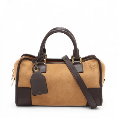 Bolso de Mano Loewe Amazona 28 Gamuza X Cuero 2 Vías Beige x Marrón Foto 1 de 4