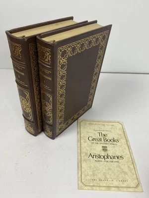 Franklin Library The Plays of Aristophanes 2 Volume Set Leather Great Books - Image 1 of 4