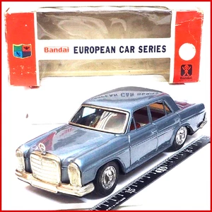 Vintage Bandai Mercedes-Benz 250 blau Blechspielzeug Auto 1950 JPN European Series OVP - Bild 1 von 10