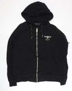 BOY London Men’s Black Full Zip Hoodie L Embroidered Logo - Picture 1 of 12