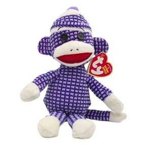 Ty Beanie Baby: Calcetín acolchado púrpura mono | ¡MWMT! - Imagen 1 de 1