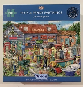 Gibsons Pots and Penny Farthings 1000pc Puzzle Complete Like New - Picture 1 of 11