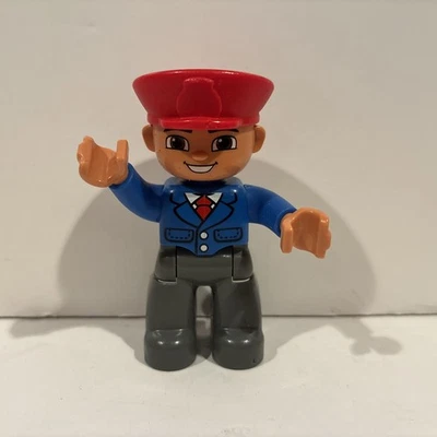 Duplo Figure Lego Ville Male Train Conductor - Image 1 of 4
