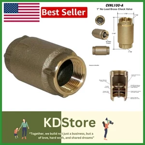 MFG CVNL100 1-Inch No-Lead Brass Check Valve - Picture 1 of 9