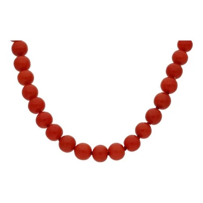 Korallen Halskette 585 Gold Verschluss, Second Hand, getragen - Bild 1 von 4