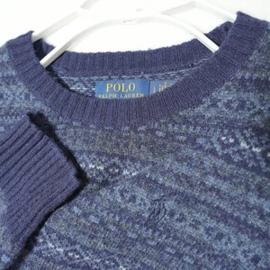 Polo Ralph Lauren Men’s Large Fair Isle Wool Alpaca Lsl Plo Pullover Sweater - Picture 1 of 10