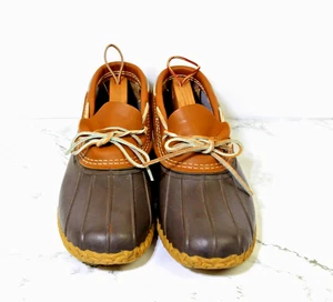 L. L. Bean Men's 12M (J M) Bean Boots Rubber /Leather Lace Up Slip On Shoes  - Picture 1 of 9