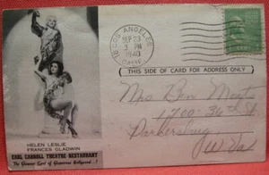 Los Angeles. EARL CARROLL THEATRE-RESTAURANT Souvenir Postcard 1940. SCARCE. NoR - Picture 1 of 3