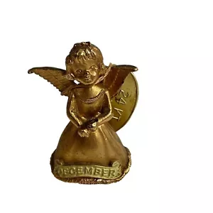 Heavenly Gifts By Creed 24Kt Gold Plated December Angel Figurine - Picture 1 of 6