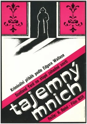 DER FINSTERE MÖNCH Orig. RAR Tschechisches Künstlerisches A3 Filmplakat 1965 EDGAR WALLACE - Bild 1 von 2