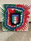 Spin Art Custom Canvas Painting Italia Soccer Team Wall Hanging