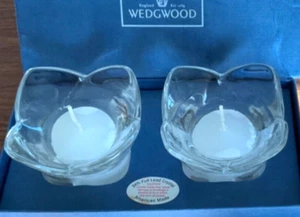 VTG - Two Wedgwood Crystal Votives ~ Tea lights ~ Candle Holders w/Box ~ U.S.A. - Picture 1 of 10