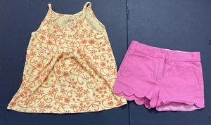 Girl's Gap & Crewcuts Outfit Size 5 - Yellow Print Top w/Pink Shorts - Picture 1 of 8