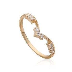 Anillo Chevron Diamante Creado en Laboratorio Oro 14K 0.10 Ct. Joyería Fina-Gif Día de la Madre - Imagen 1 de 9