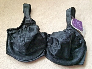 AVIANA 36E Black Floral Underwire Cup Bra Style 2453 NWT - Picture 1 of 8