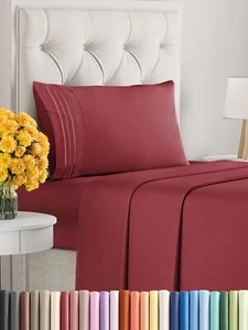 Twin XL Size 3 Piece Sheet Set - Comfy Breathable & Cooling Sheets - Hotel Lu... - Picture 1 of 7