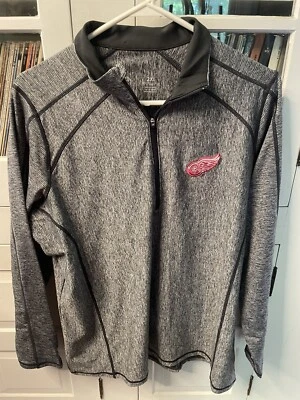 Antigua Detroit Red Wings NHL Zip Shirt Size XXL LN Gray  - Image 1 of 3