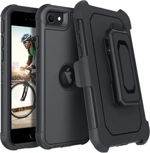 For iPhone 7 iPhone 8 Protective Cover Shockproof Rugged Belt Clip Holster Case - Picture 1 of 9