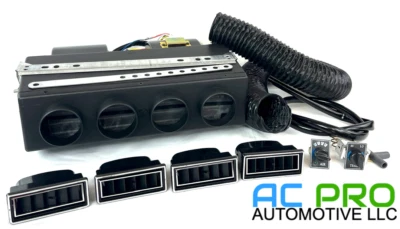 Universal Under Dash A/C Air Conditioning Evaporator Heat Cool Kit 4 Rect Louver - Image 1 of 4