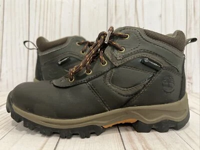 Timberland Mt. Maddsen Waterproof Mid Hiker Brown Leather Boot Boys Size 1.5 - Image 1 of 4