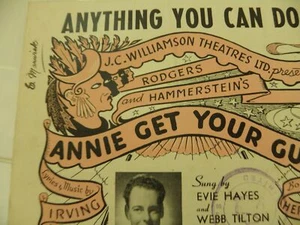"Anything You Can Do" 1946 Australian Sheet Music Annie Get Your Gun Evie Hayes - Picture 1 of 6