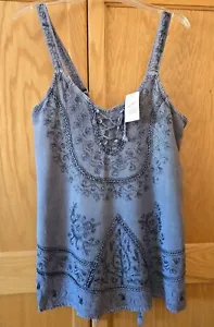 Advance Apparels Embroidered Top ~ Free Size ~ Blue ~ NWT - Picture 1 of 6