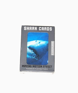 Kikkerland Lenticular 3D Shark Poker Size Playing Cards Motion Effect NEW Sealed