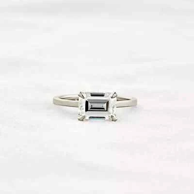 Anillo de plata de ley 925 con diamantes naturales certificados de 1,6 quilates VS1 DEF para Navidad Foto 1 de 4