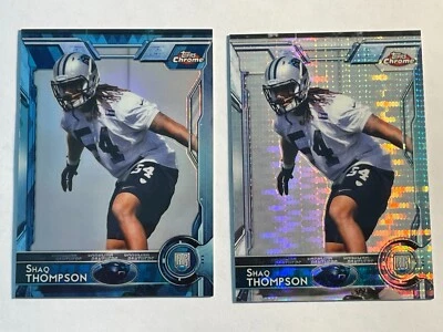 Shaq Thompson 2015 Topps Chrome Mini Blue Diamond & Pulsar Refractor RC SP Lot - Image 1 of 2