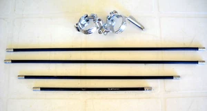 **NOS VINTAGE SHIMANO DOWNTUBE 10/12 spd CHROME STEEL GEAR CABLE GUIDES/BOLTS** - Picture 1 of 9