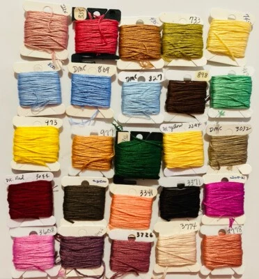 DMC Embroidery Floss Lot of 25 Carded Assortment #22 - Image 1 of 4
