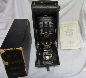 VINTAGE 1910s 1920s KODAK NO1A AUTOGRAPHIC KODAK JR CAMERA w/ MANUAL & BOX - Bild 1 von 9
