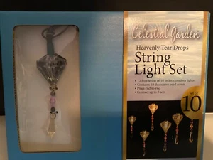Juego de 10 luces de picadura Celestial Garden Heavenly Tear Drops ~ 2007 Garden - Imagen 1 de 5