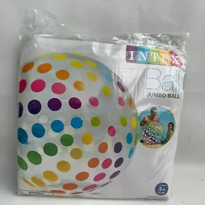 Intex Jumbo Ball aufblasbar 42" Strand Pool mehrfarbig Punkte Alter 3+ NEU - Bild 1 von 2