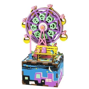 Rolife 3D Wooden Puzzle Hand Crank Music Box Moving Ferris Wheel Clearance - Picture 1 of 7
