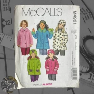 McCall's M4961 Girls Unlined Coats and Hats Pattern Size Extra Small/Small Uncut - Picture 1 of 5