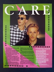 CARE - FLAMING SWORD 8.5x11" 1983 SMASH HITS LYRICS PAGE SH01 - Bild 1 von 1