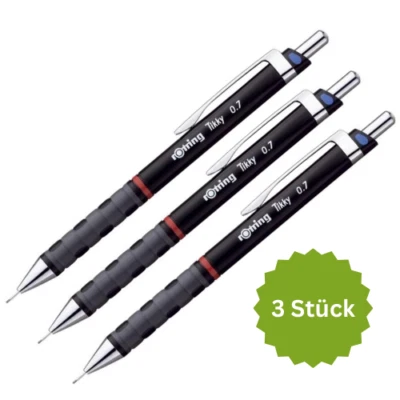 3 x rOtring Fein-Minen-Stift Druckbleistift HB 0,7 Tikky ReDesign