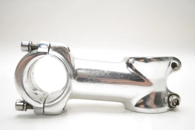 SILVER ALUMINUM BICYCLE 1 1/8 THREADLESS  80 MM REACH STEM 31.8 MM CLAMP - Image 1 of 4