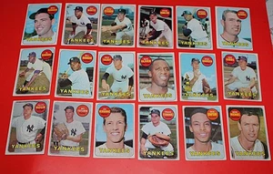 18ct Lot 1960's 1969 Topps Baseball New York Yankees EX/MT - All Different - Picture 1 of 2