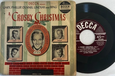Bing Crosby - A Crosby Christmas - Vintage 1950 7" Decca 45 rpm - Orig Sleeve EX - Image 1 of 4