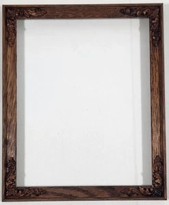 Vintage Oak Ornate Corners 8x10 Wood Frame Country Farmhouse Victorian Gallery - Picture 1 of 6