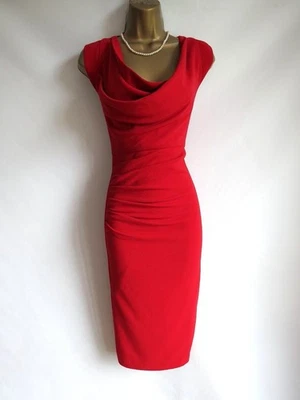 Phase Eight red cowl wiggle pencil dress size 14 - Image 1 of 4