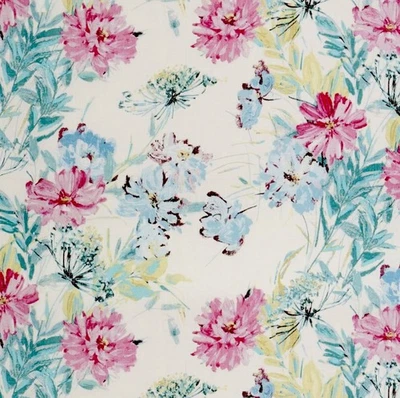 Laura Ashley Fabric Material Cosmos Off White Grey Green SOLD PER METRE 😊  - Image 1 of 4